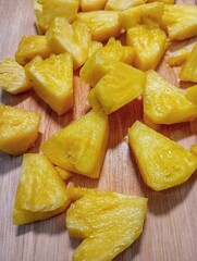 The pineapple, Ananas comosus, Pineapple fruit 