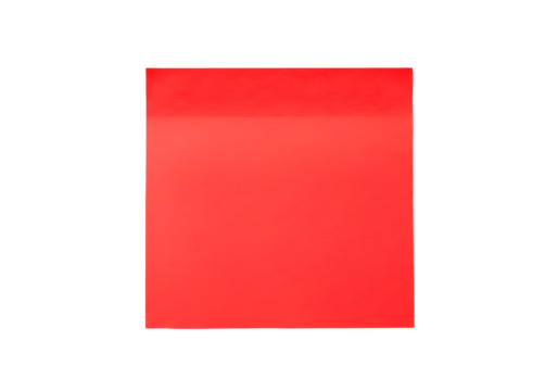Red sticky note isolated on transparent background
