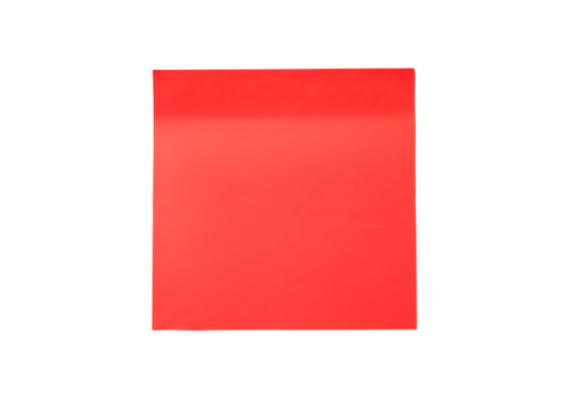 Red sticky note isolated on transparent background
