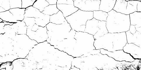 high contrast image showing a cracked white surface, creating a distressed and textured abstract pattern design element