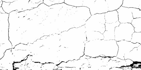 high contrast image showing a cracked white surface, creating a distressed and textured abstract pattern design element
