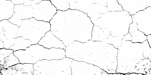 high contrast image showing a cracked white surface, creating a distressed and textured abstract pattern design element