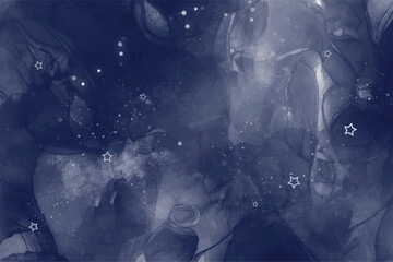 blue navy petals background watercolor Brush stroked painting pastel color