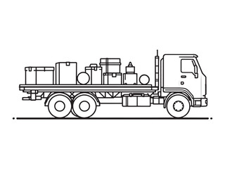 truck carrying clear vision simple line art version three