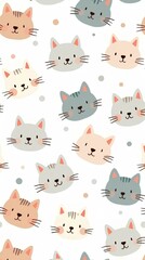 seamless pattern with cats