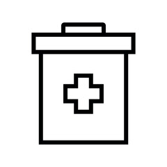 Obraz premium Medical waste bin icon, medical waste bin outline style icon vector in trendy flat style illustration isolated on white background.
