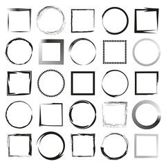 Geometry icons set. Shape vector collection. Mixed square circle. Abstract minimal elements.