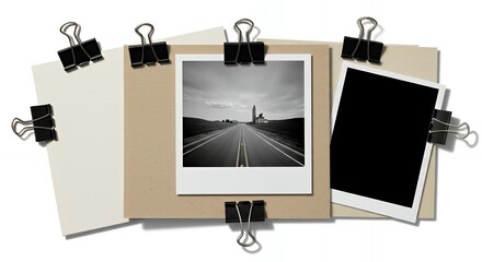 Papers and Photo Prints with Binder Clips