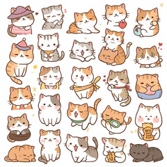 set of funny cartoon animals