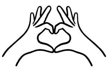 Set of realistic gestures, hand shapes. Lay black stroke logo graphic art design isolated on white The concept of expressing love, rock, V sign, love.