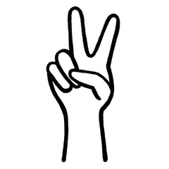 Set of realistic gestures, hand shapes. Lay black stroke logo graphic art design isolated on white The concept of expressing love, rock, V sign, love.