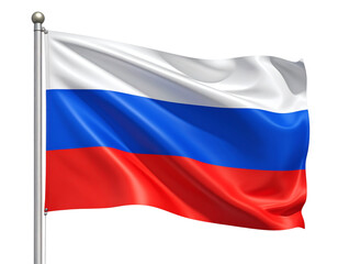 Russian National Flag Waving Isolated