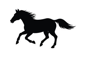 Silhouette design illustration of a horse galloping.eps