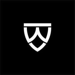 Letter WV Or VW Shield Logo. This logo is made using the Letter WV Or VW and shield elements with a simple and modern style.