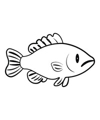 Predator Fish Line Art Illustration