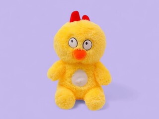 Adorable duck bird toy sitting on the background
