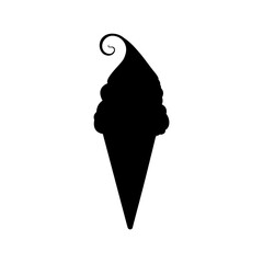 ice cream silhouette on white background. vector shape graphics