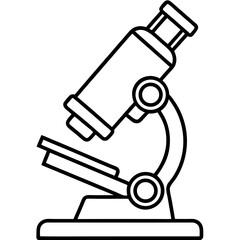  Minimal Microscope Line Icon