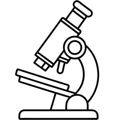  Minimal Microscope Line Icon