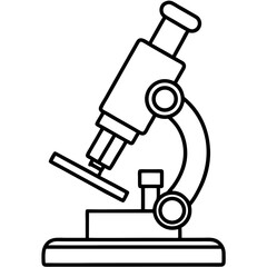  Minimal Microscope Line Icon