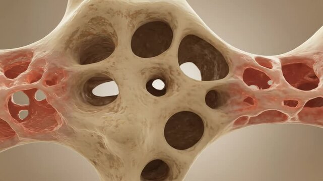 Detailed 3 d model of bone tissue with porous structure