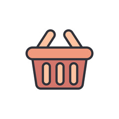 Simple Graphic Of A Charming Empty Shopping Basket For Retail Use