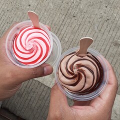 hand holding ice cream