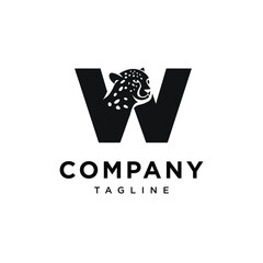 Letter W Cheetah Logo Icon Vector