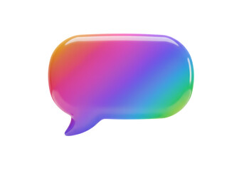 Colorful Gradient Speech Bubble: Communication Icon on white background