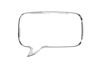 Communication:  Elegant Silver Speech Bubble Graphic for Websites & Social Media on white background