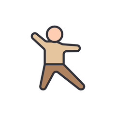Simple Illustration Of A Person Dancing In Joyful Expression On White