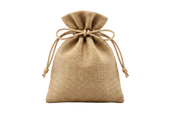 Elegant Jute Gift Bag with Floral Pattern: Perfect for Weddings & Parties on white background