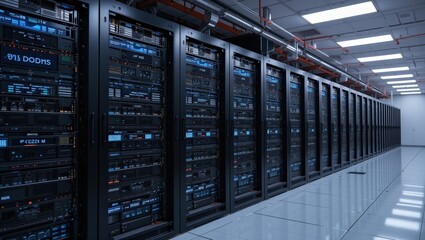 Naklejka premium Advanced Data Center Infrastructure for Modern Business