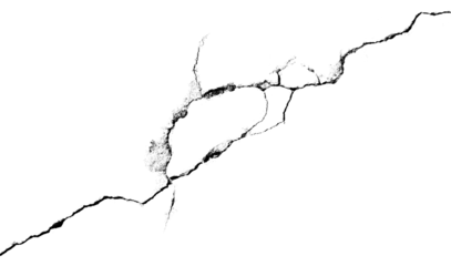 One big crack isolated transparent background png macro