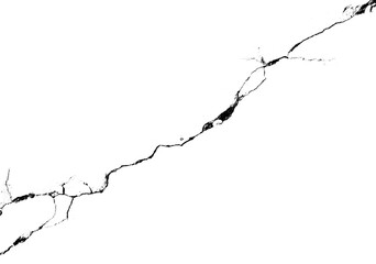 One big crack isolated transparent background png macro