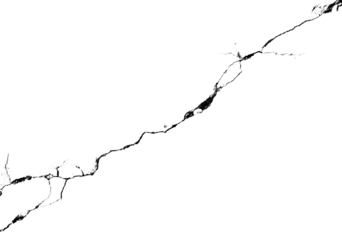 One big crack isolated transparent background png macro