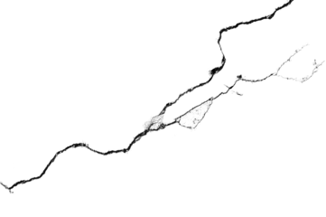 One big crack isolated transparent background png macro