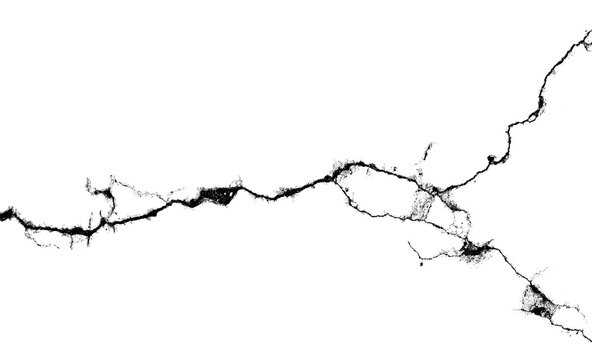 One big crack isolated transparent background png macro
