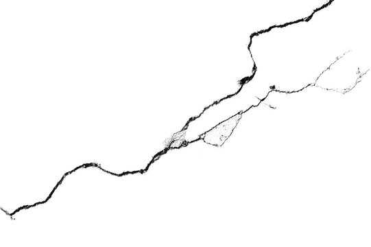 One big crack isolated transparent background png macro