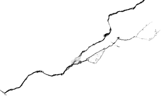 One big crack isolated transparent background png macro
