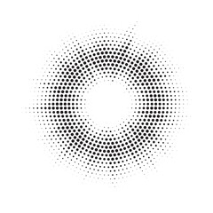 Burst Halftone light effect. Glowing light burst. abstract grunge halftone dots background. Vector illustration.