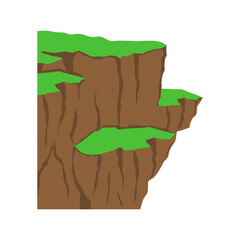 Natural cliff landscape illustration. Mountains, rocks, cliffs, stones for colorful panoramic scenery. Vector isolated.