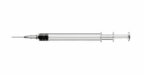 Sterile Medical Injection Syringe Isolated on White Background