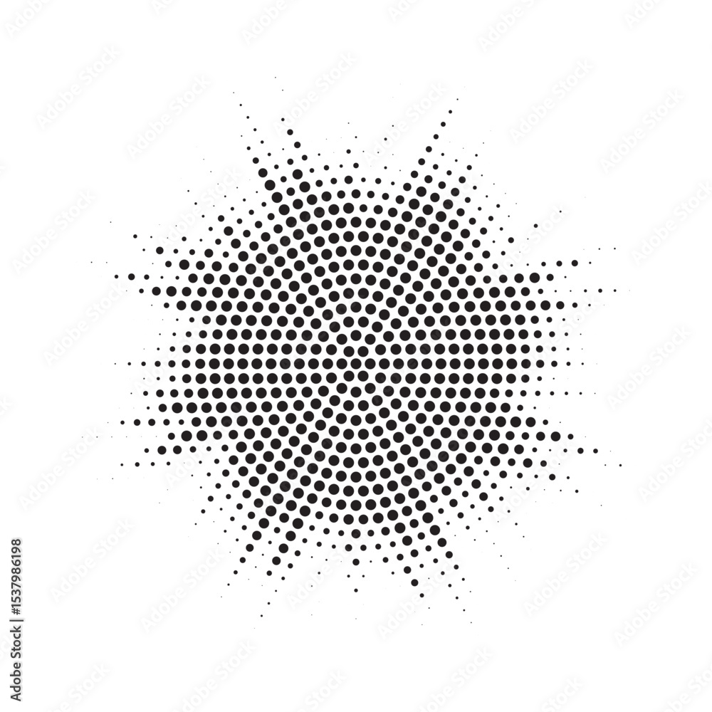 Poster burst halftone light effect. glowing light burst. abstract grunge halftone dots background. vector i