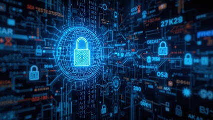 Obraz premium Cybersecurity and Data Protection in the Digital Age