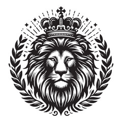 Majestic lion with crown image vector