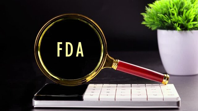 Animation of the conceptual abbreviation of the FDA. FDA - Food Drug Administration symbol