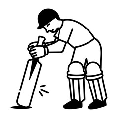 A drawing style icon showing bat tapping
