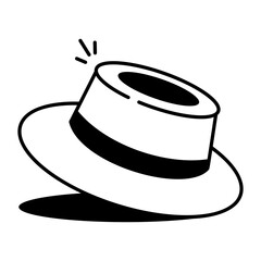 A doodle style icon of umpire hat
