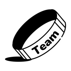 A drawing style icon showing team wristband
